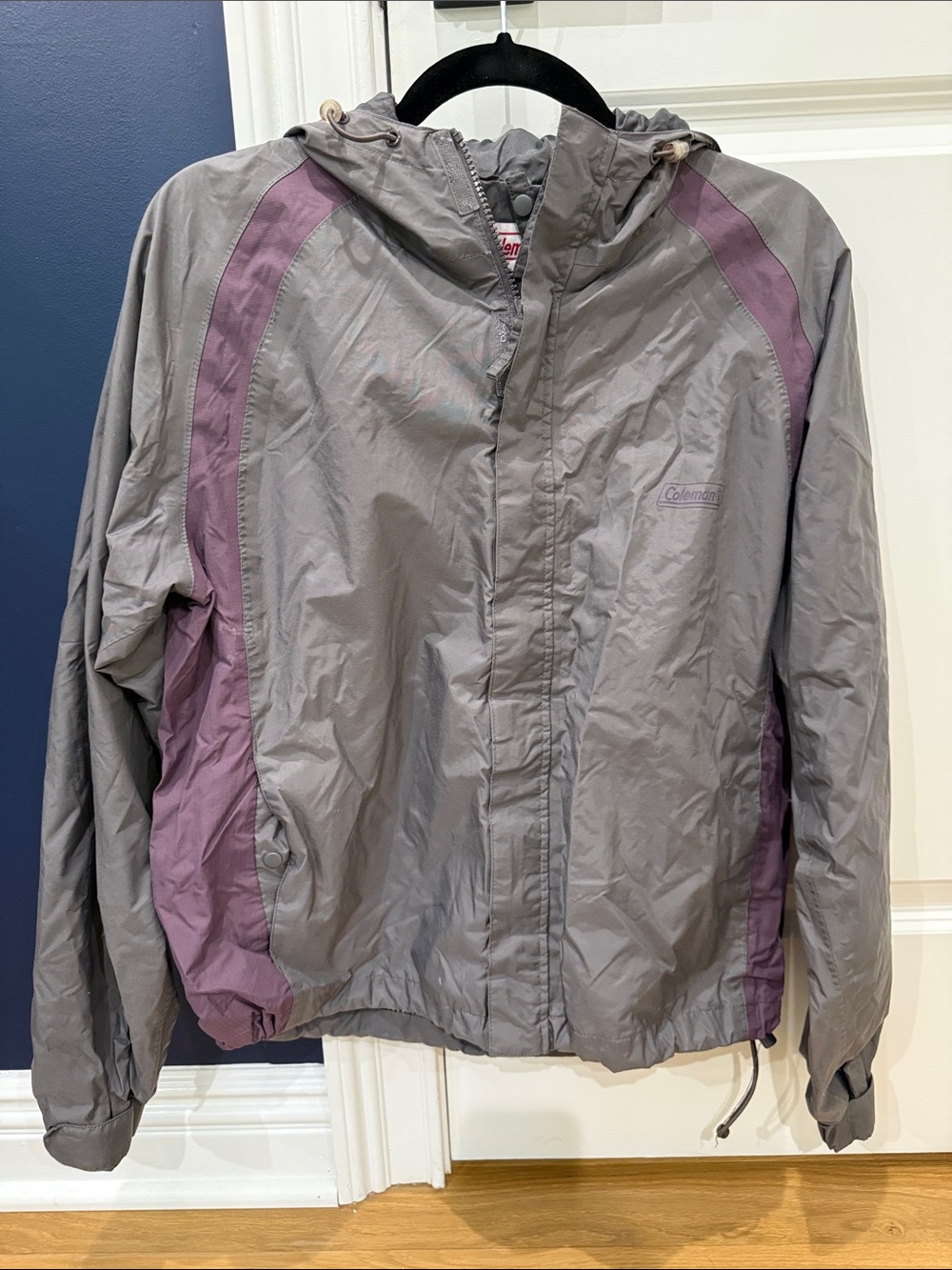 Coleman Gray and Purple Hooded Windbreaker Jacket